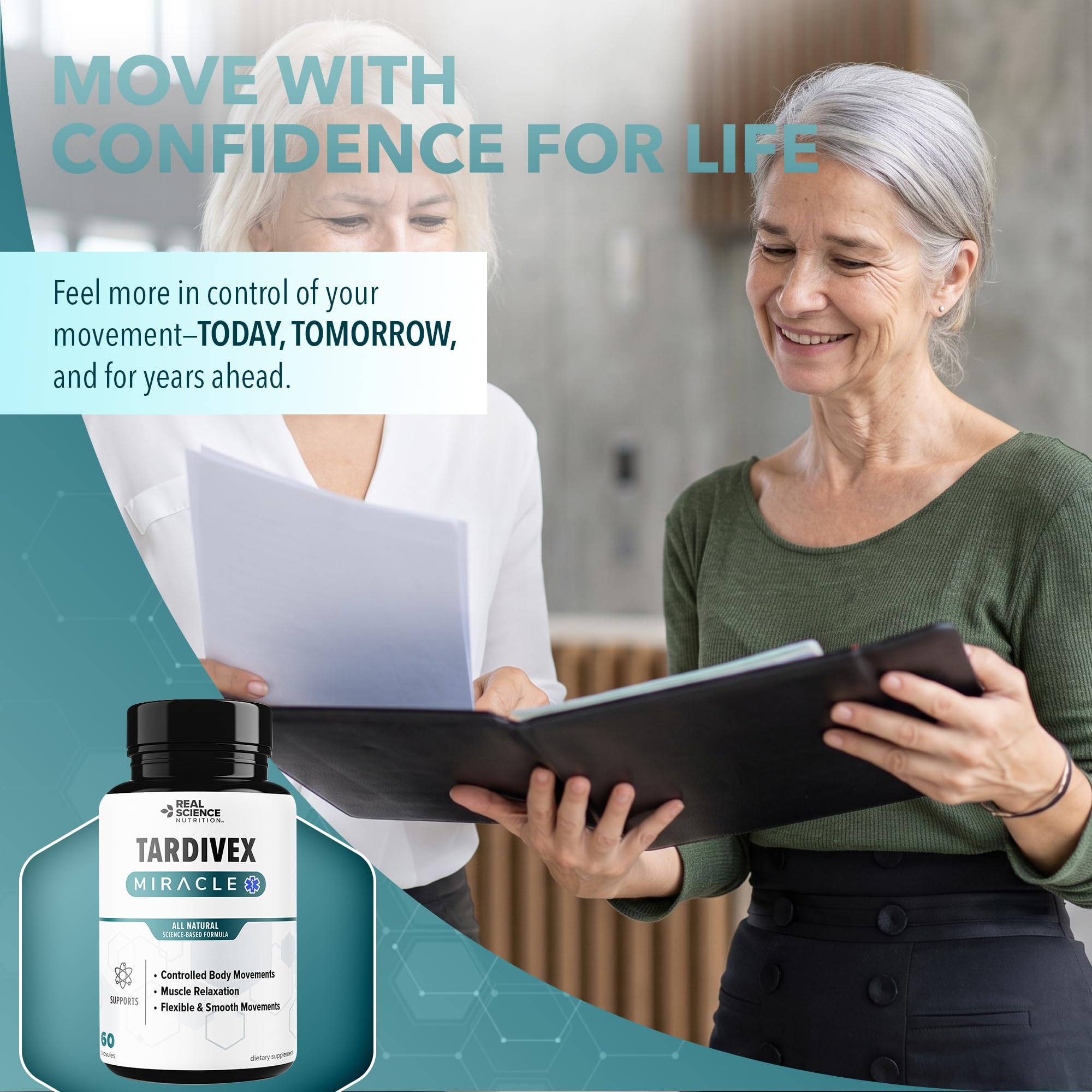 Real Science Tardivex All Natural Nerve Support Supplement for Neurological Balance - Includes Vinitrox, GABA & Essential Vitamins for Controlled Movement & Coordination - Made in USA, 60 Caps — Amazon image 5