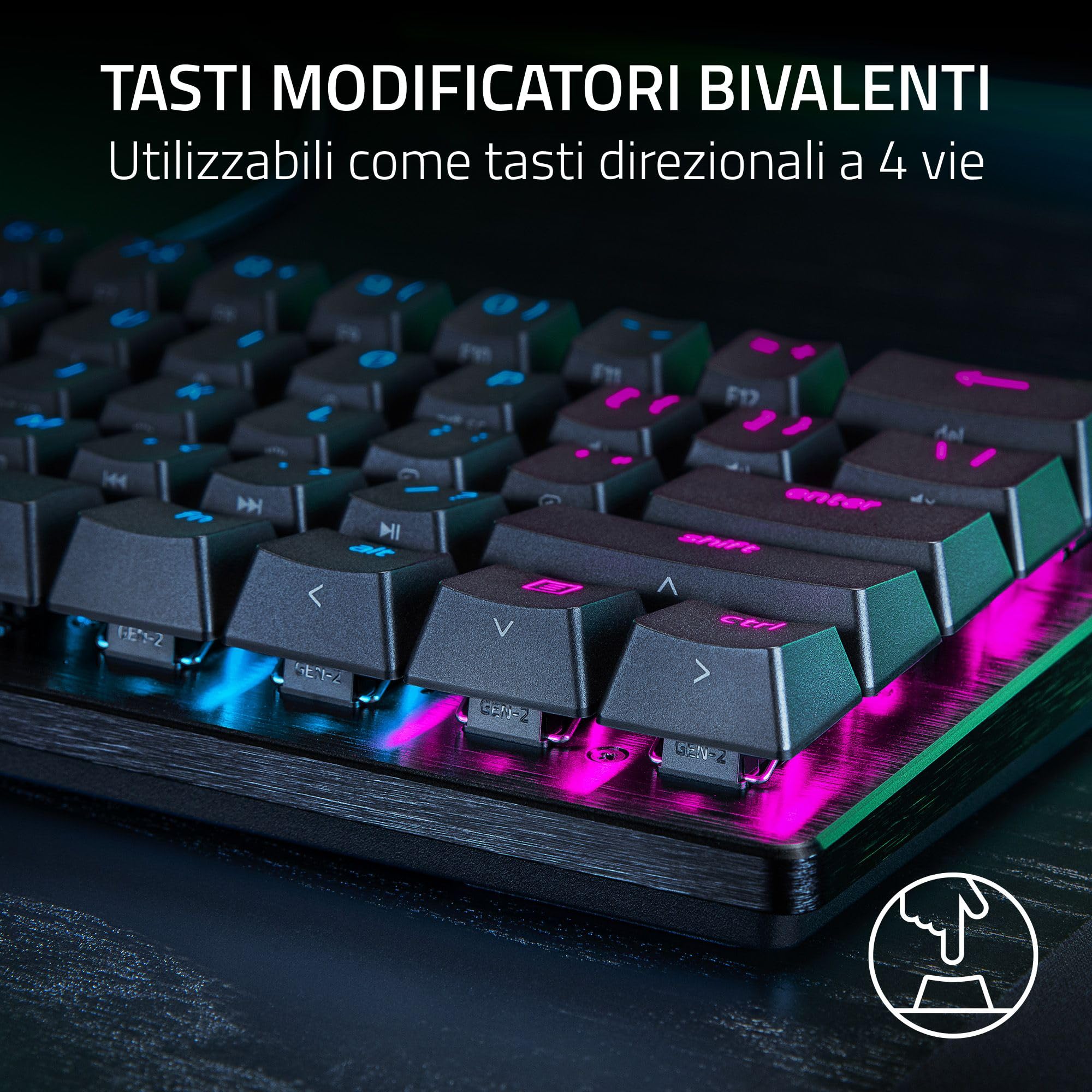 Razer Huntsman V3 Pro Mini - PC Tastiera ottica analogica 60% per esport (Modalità Attivazione Rapida, Metodo di pulsazione/Snap Tap, Regolazioni rapide integrate) US-Layout | Nero