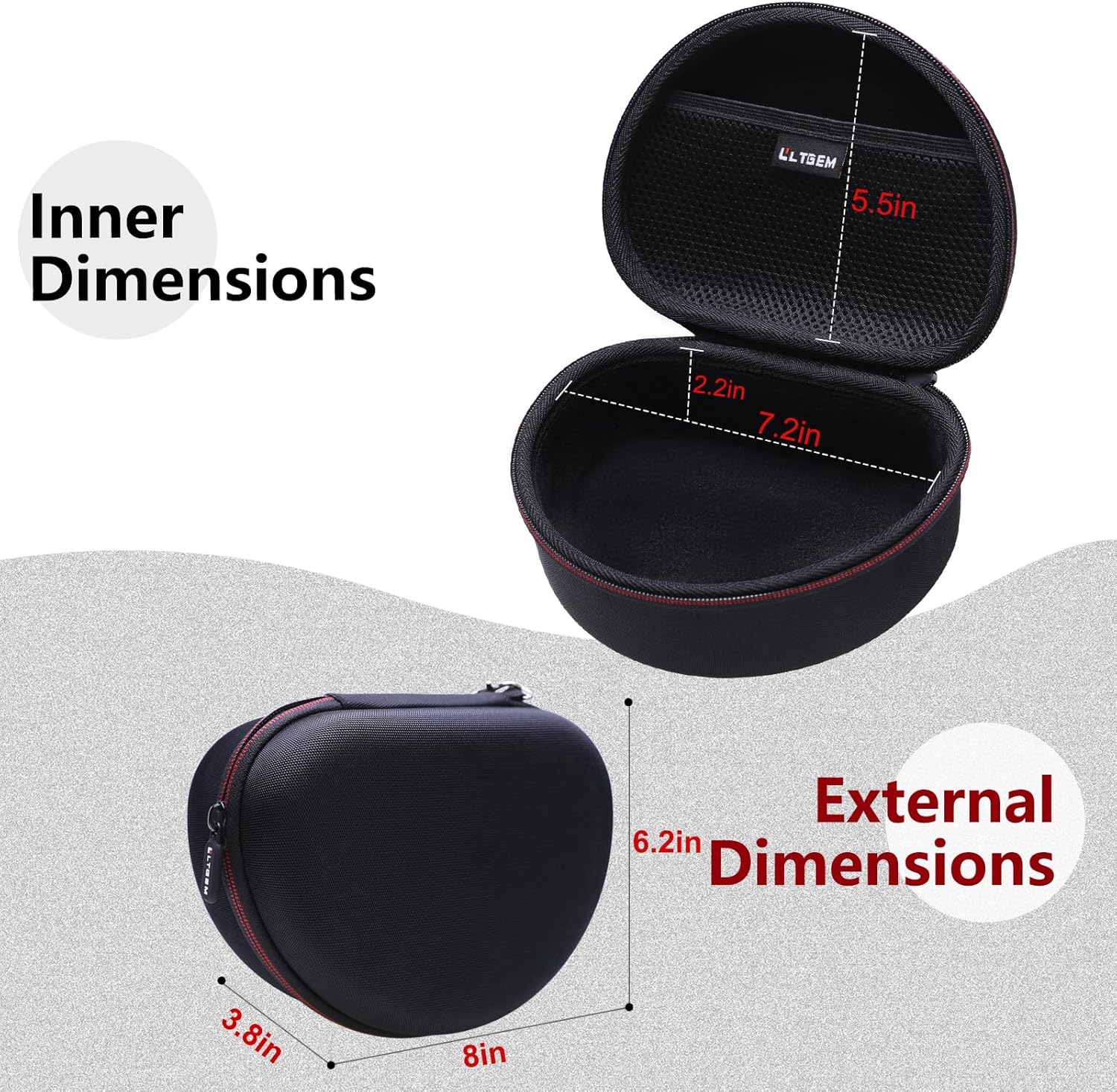 LTGEM Case Compatible with Raycon The Everyday/Raycon Fitness Over Ear Headphones Headphones, Black - Image 2