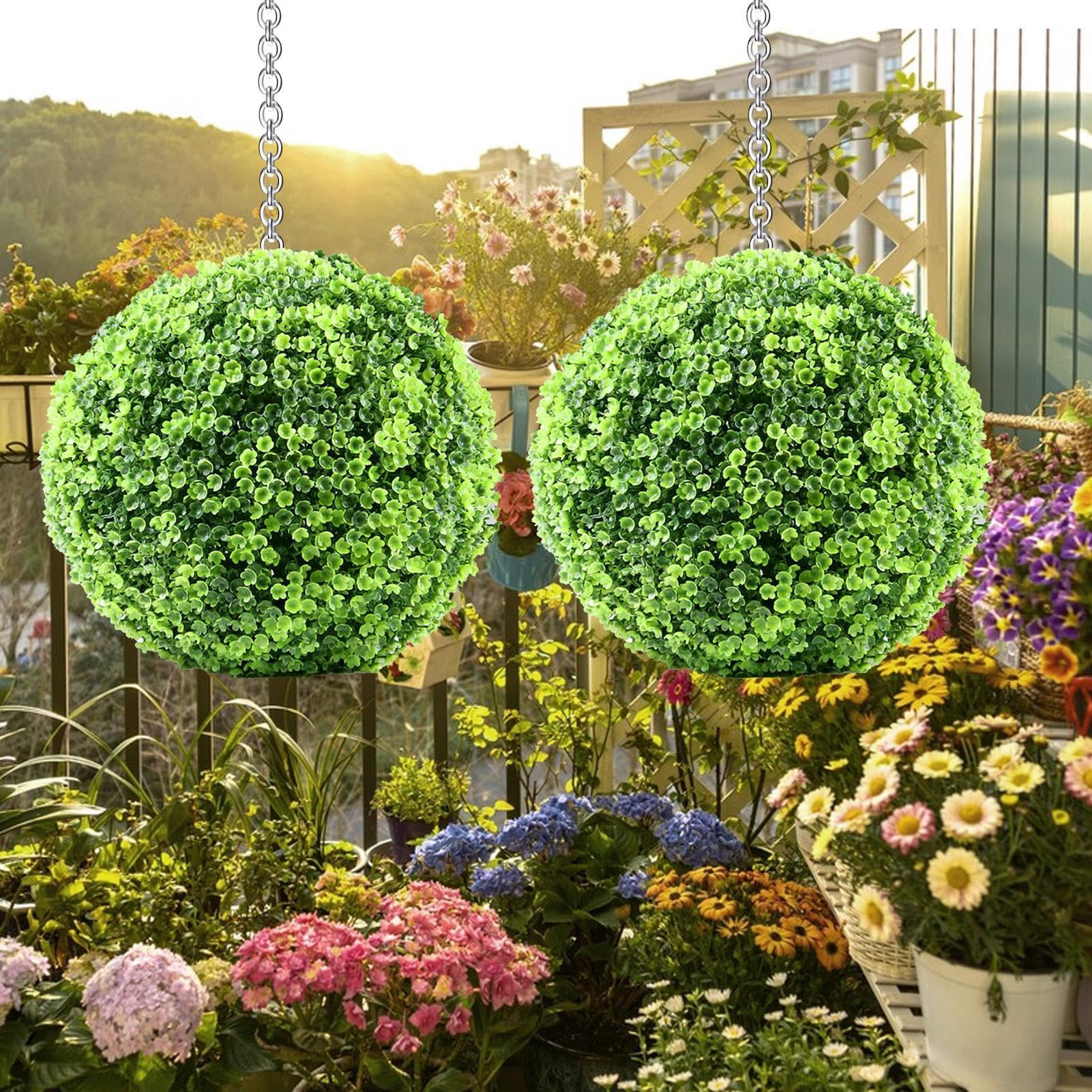 Amazon｜グラスボール - ツゲの木のトピアリーボール、植物装飾ボール