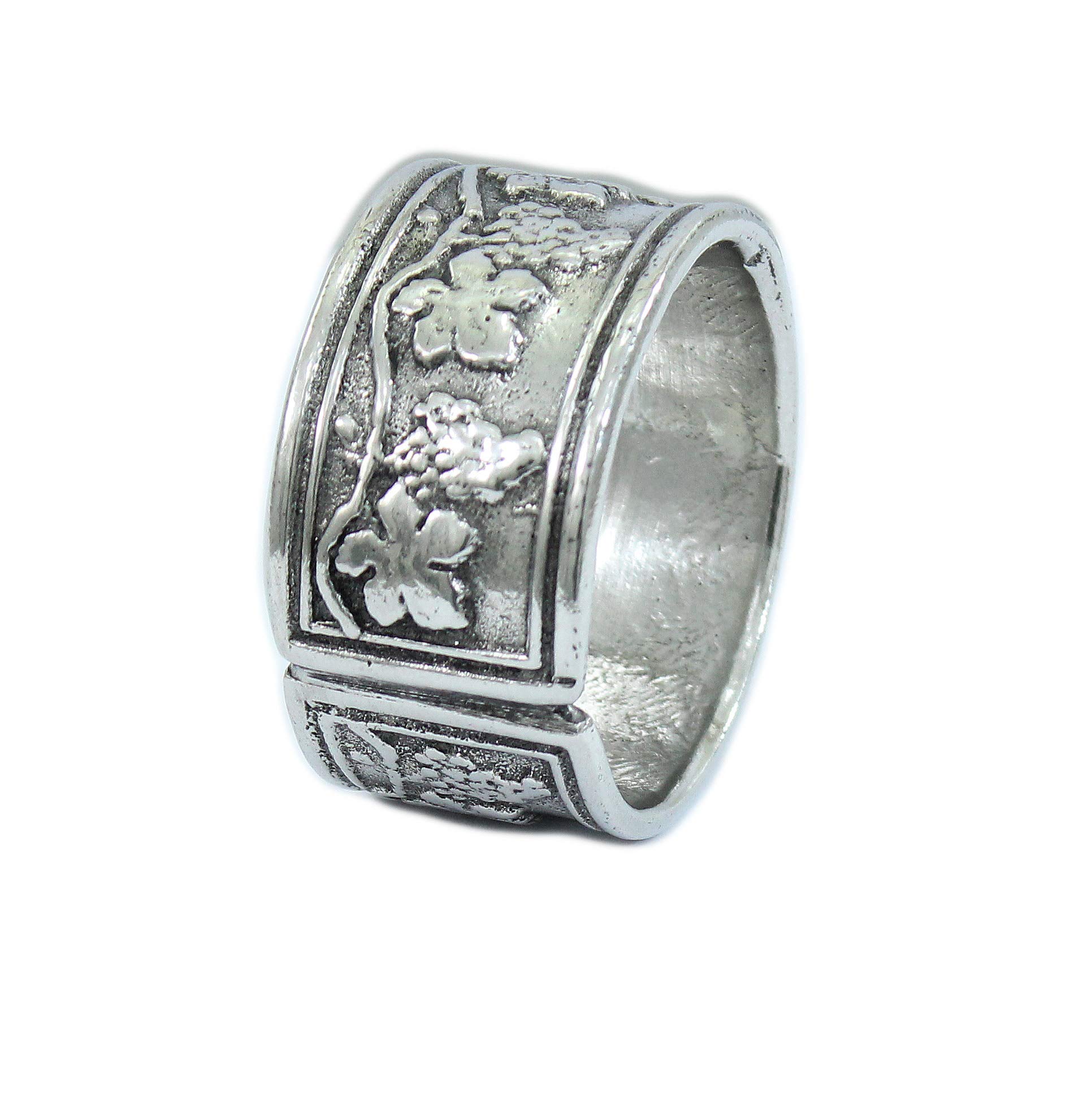n. 6 ronds de serviette, couleur argent en étain, anneau, faits à la main en Italie de Cavagnini