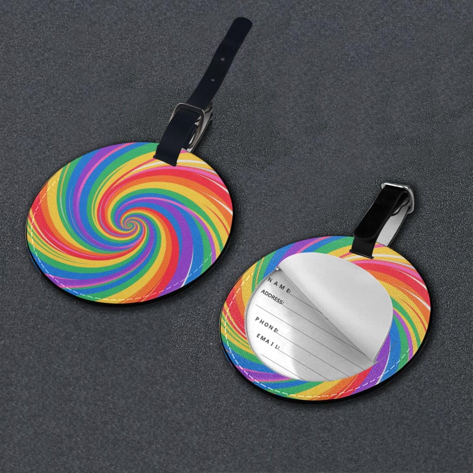 Etichette per bagagli per la privacy, impermeabili, psichedeliche, trippy tie dye, etichette per bagagli con cinturino da polso regolabile, etichetta per valigia da uomo