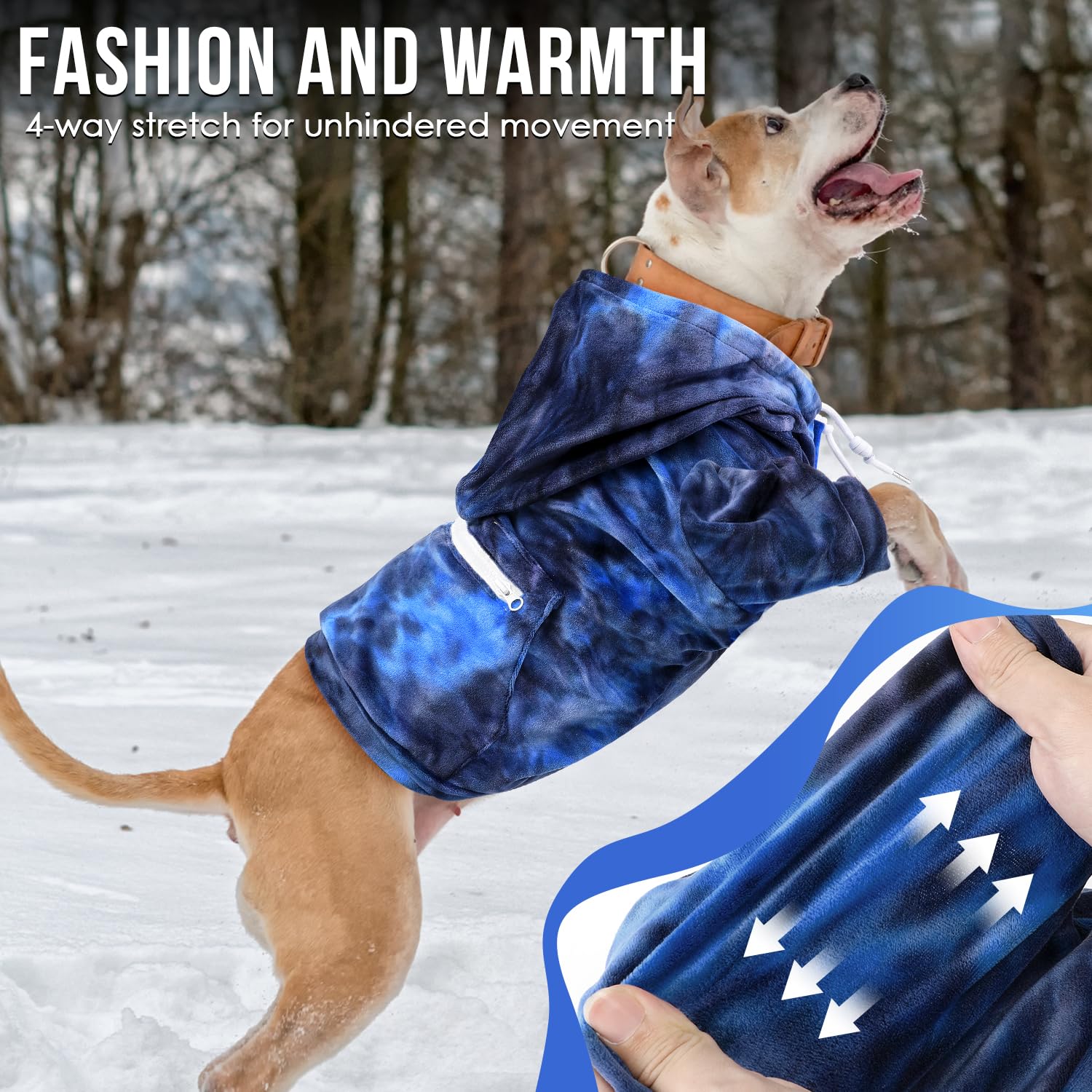 SlowTon Sudadera con Capucha SlowTon para Perros Pequeños, Ropa de Mascota de Franela con Portal para Correa y Bolsillo, Suéter Cálido para Cachorros y Gatos, Sudadera