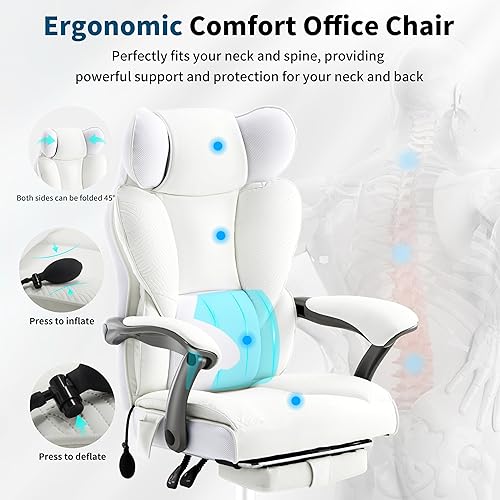 Miniatura 7 de Fizzin Big and Tall Office Chair for Heavy People, 500 LBS High Back Extra Wide Heavy Duty Executive Office Chair Comfortable, PU Leather Computer
