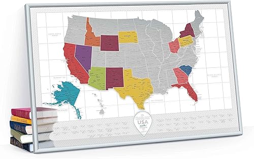 Miniatura 2 de Mapa flexible transparente de EE. UU. - Nueva tecnología Delux Scrartch-off - 16 x 24 pulgadas - Mapa de viaje regrabable de Estados Unidos - Hecho