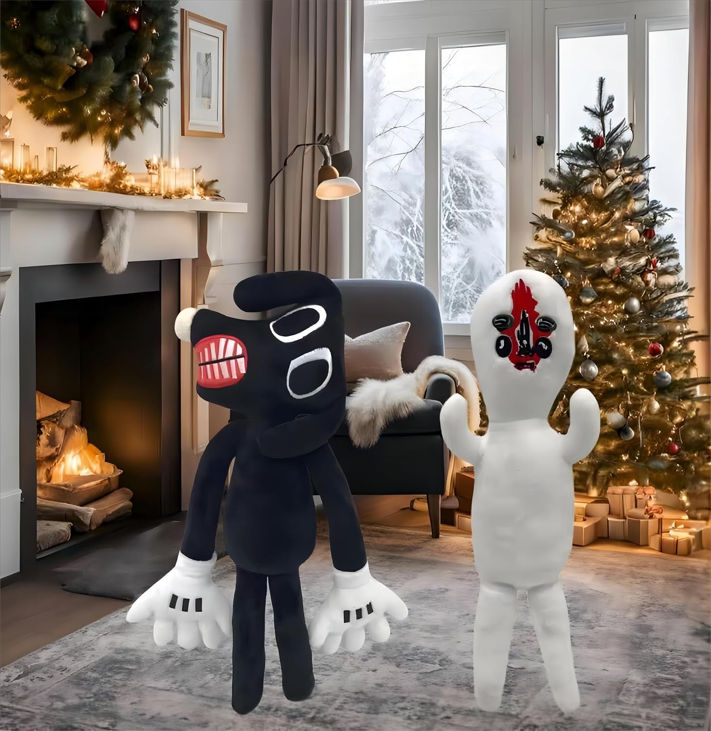 2 PCS Siren Head Toy Plush Toy Cartoon Cat Cartoon Dog and Peanut Adults Children's Party Birthday Halloween Thanksgiving Christmas Plush Toys (Dog)