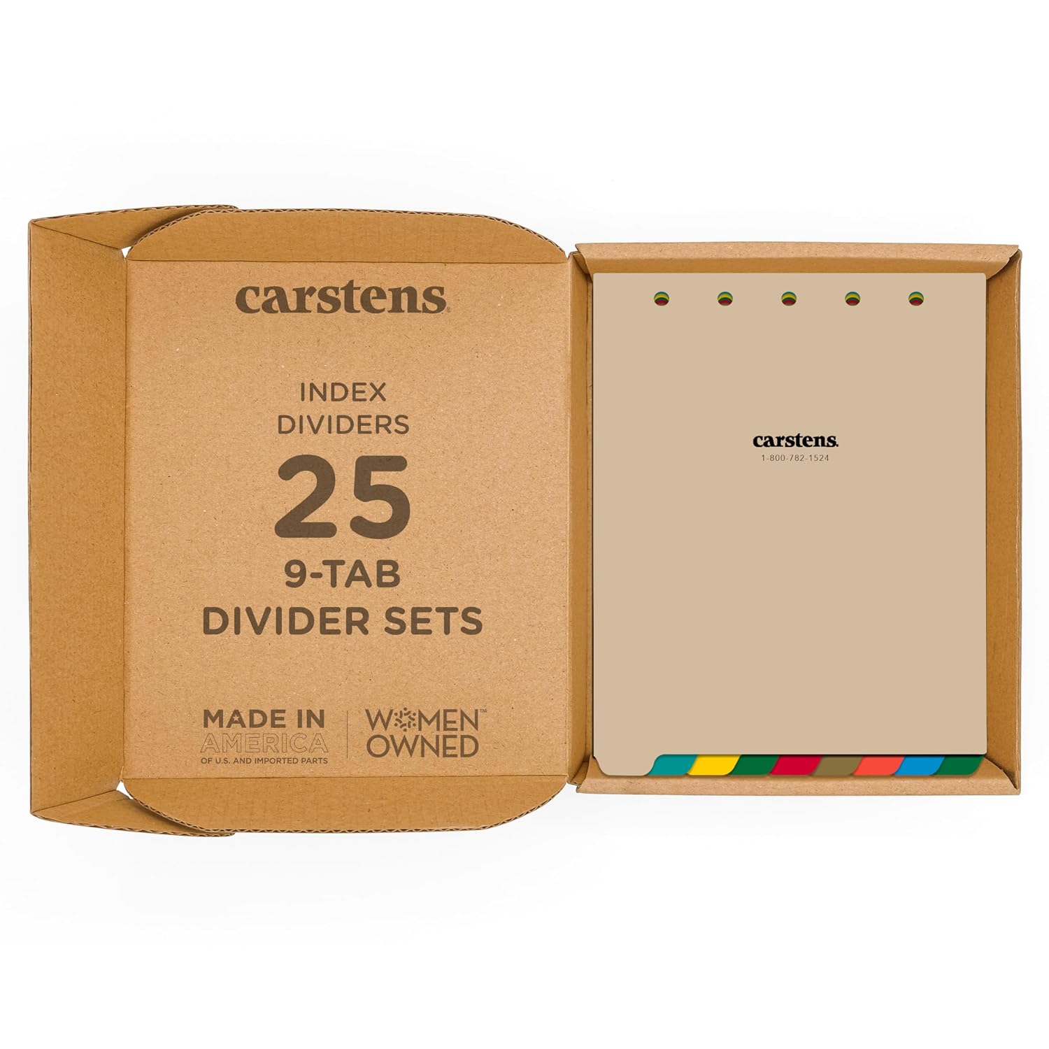 Carstens Heavy Duty Plastic Blank Divider Set, 5-Tabs with 9 Pull Tab Sheets, 1704-02, for Top-Opening 2-5 Ring Binders, Beige