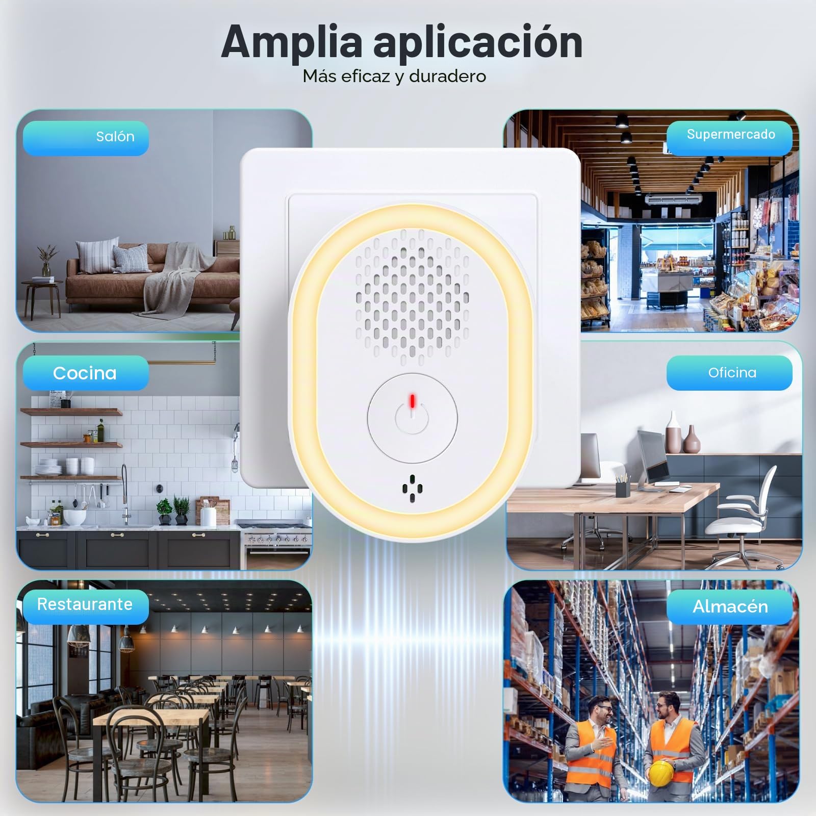 Repelente Ultrasónico de Plagas, 6 Paquetes Electrónico Repelente Mosquitos Control de Plagas, Dispositivo Ultrasónico Anti Mosquitos para Interiores, Insectos, Moscas, Cucarachas, Arañas, Roedores