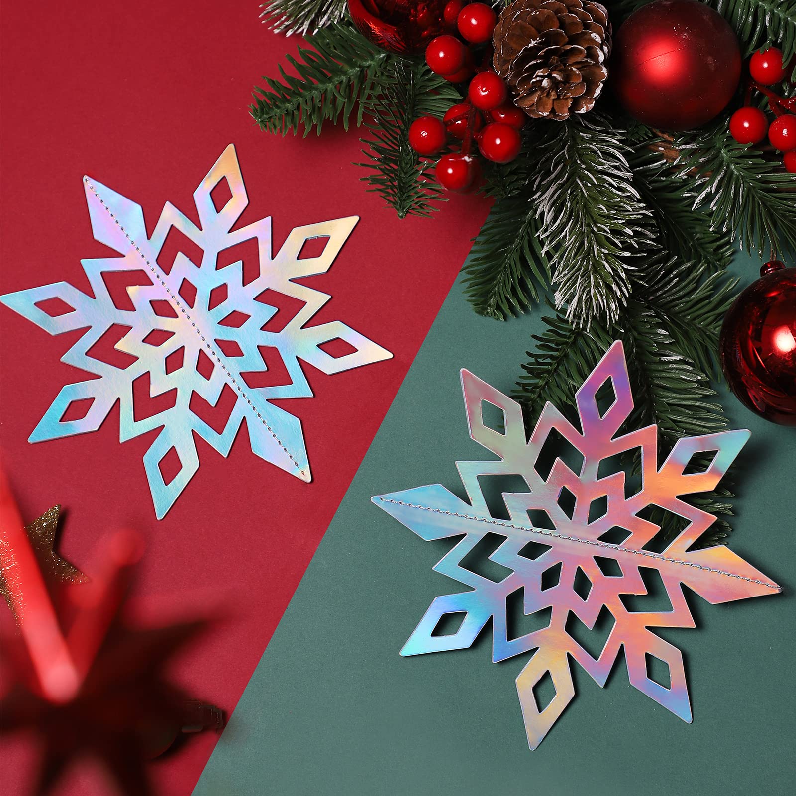 クリスマスオーナメント 赤金・金緑 雪の結晶 Kimmerle キマール社］クリスマス ゴールドオーナメント 立体 雪