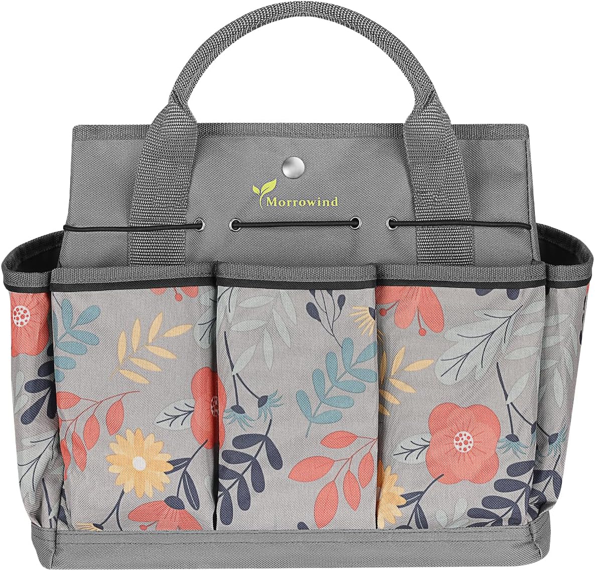 MORROWIND Garden Tool Bag, Oxford Cloth Garden Tote Bag Garden Tool Storage Bag Tool Organizer with 8 Exterior Pockets for Gardening Yard Lawn Work