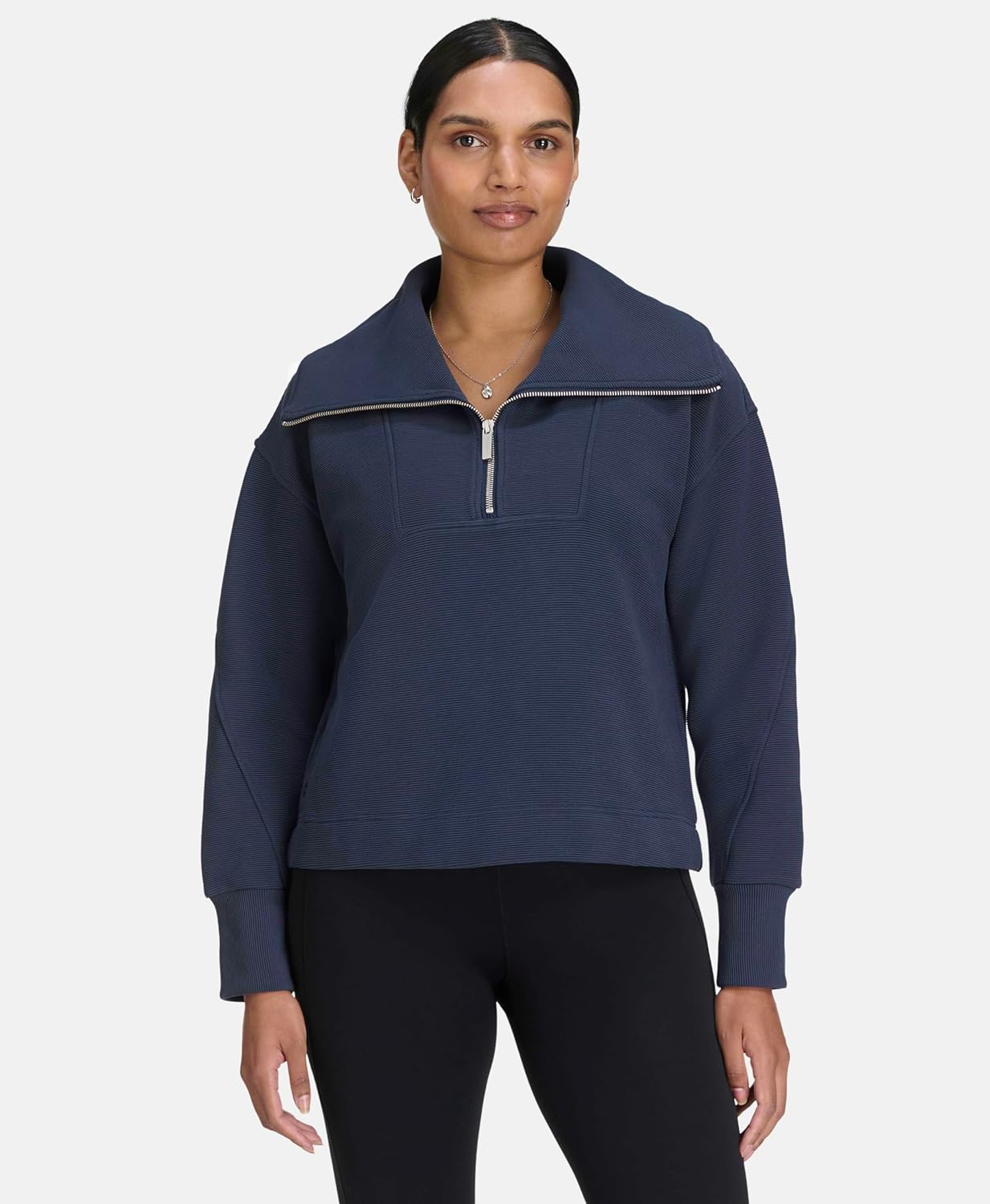 Sweaty Betty Women's Peaceful Rib Half Zip Cropped Sweatshirt - Image 3