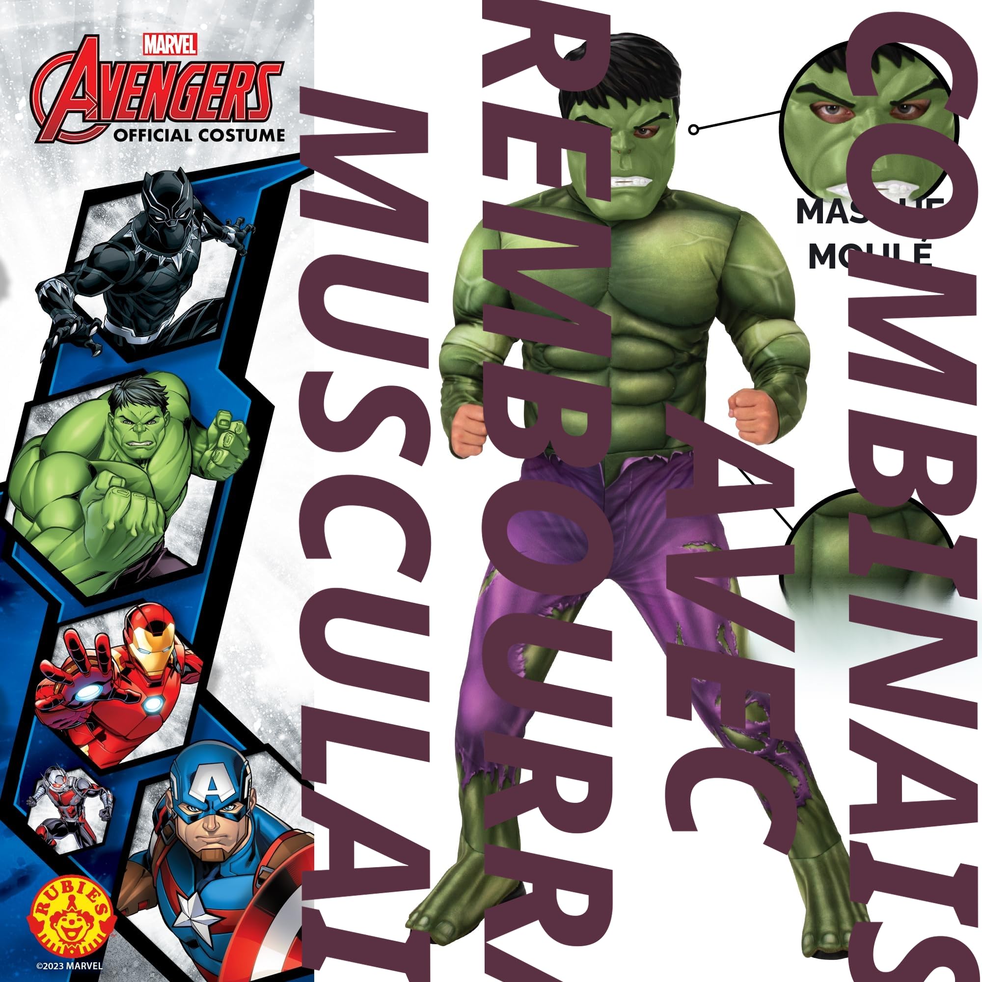 Rubie's Déguisement de super-héros Marvel Avengers Hulk pour enfant