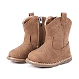 Baby Cowboy Cowgirl Boots Infant Western Boots Toddler Boys Girls Round Toe Riding Mid Calf Boots All Seasons for 6 9 12 18 24 Months