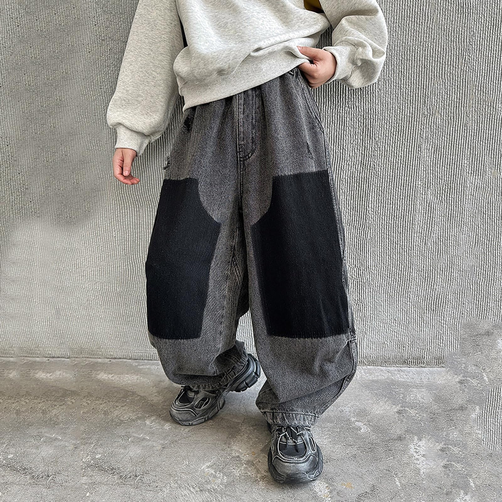 jeans ragazzo 13 anni-Jeans cargo per bambini, comodi pantaloni casual, pantaloni in denim elasticizzato resistente per bambini, da indossare tutti i giorni, per la scuola, il gioco all'aperto