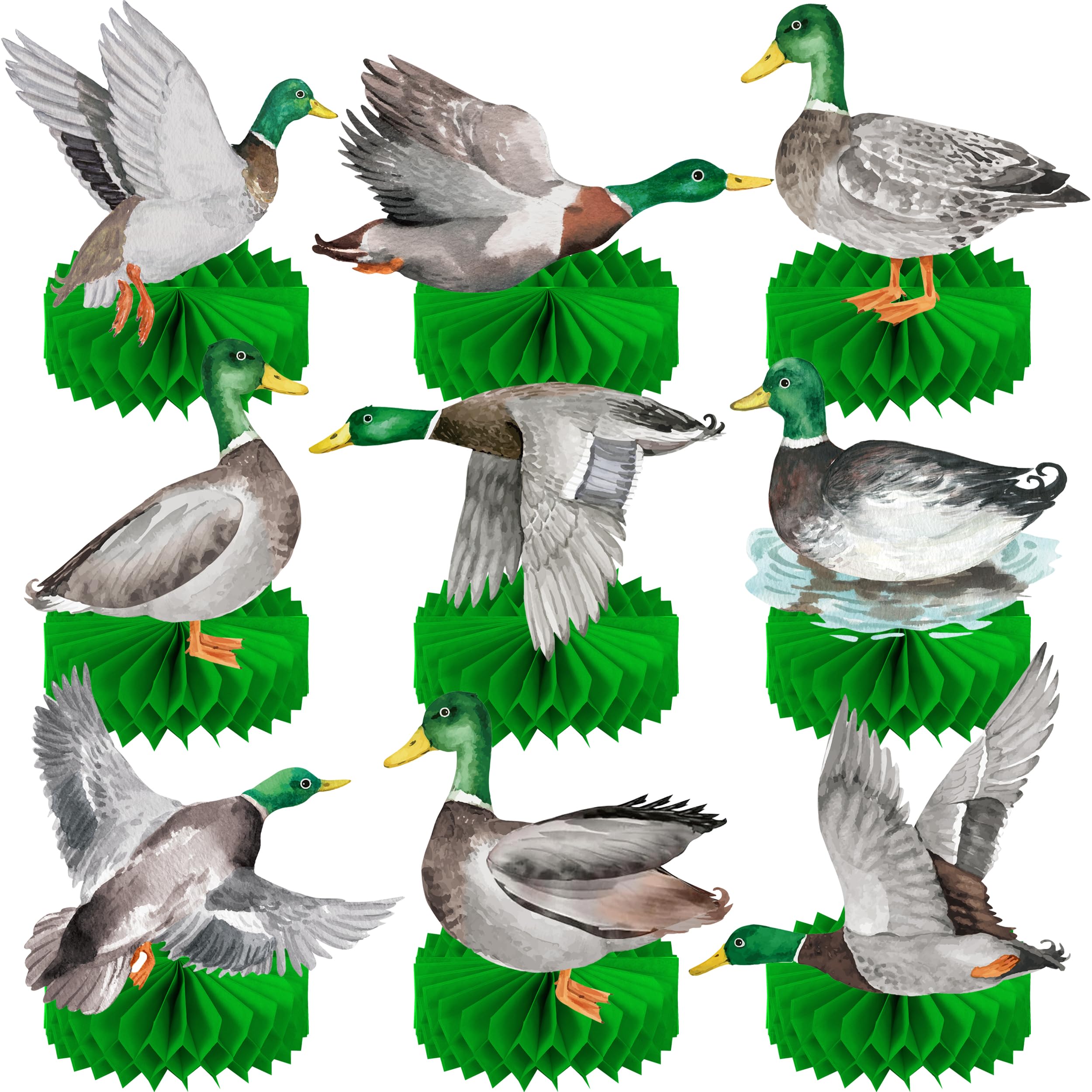 Mallard Duck Honeycomb Centerpieces Mallard Duck Table Decoration Hunting Duck Birthday Party Decoration Hunting Party Table Centerpieces Duck Centerpieces for Table