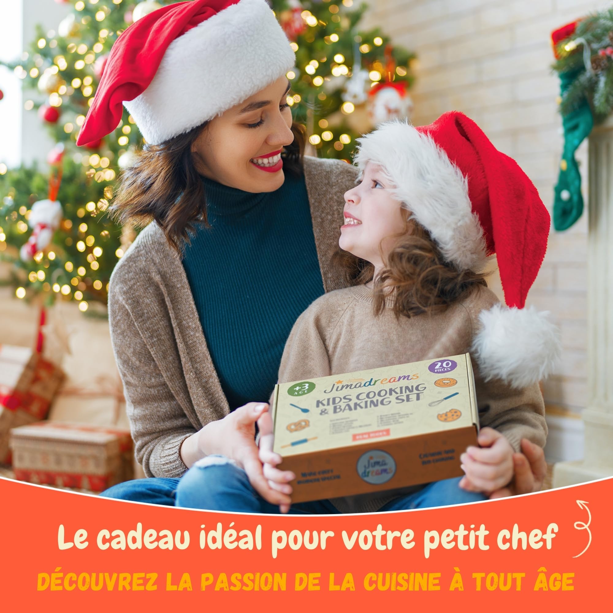 Kit Cuisine Enfant Montessori avec Couteaux Sécurisés - Vrais Ustensiles sans BPA, Set Couteau et Planche à découper, Coffret Cadeau Petit Chef 3 Ans