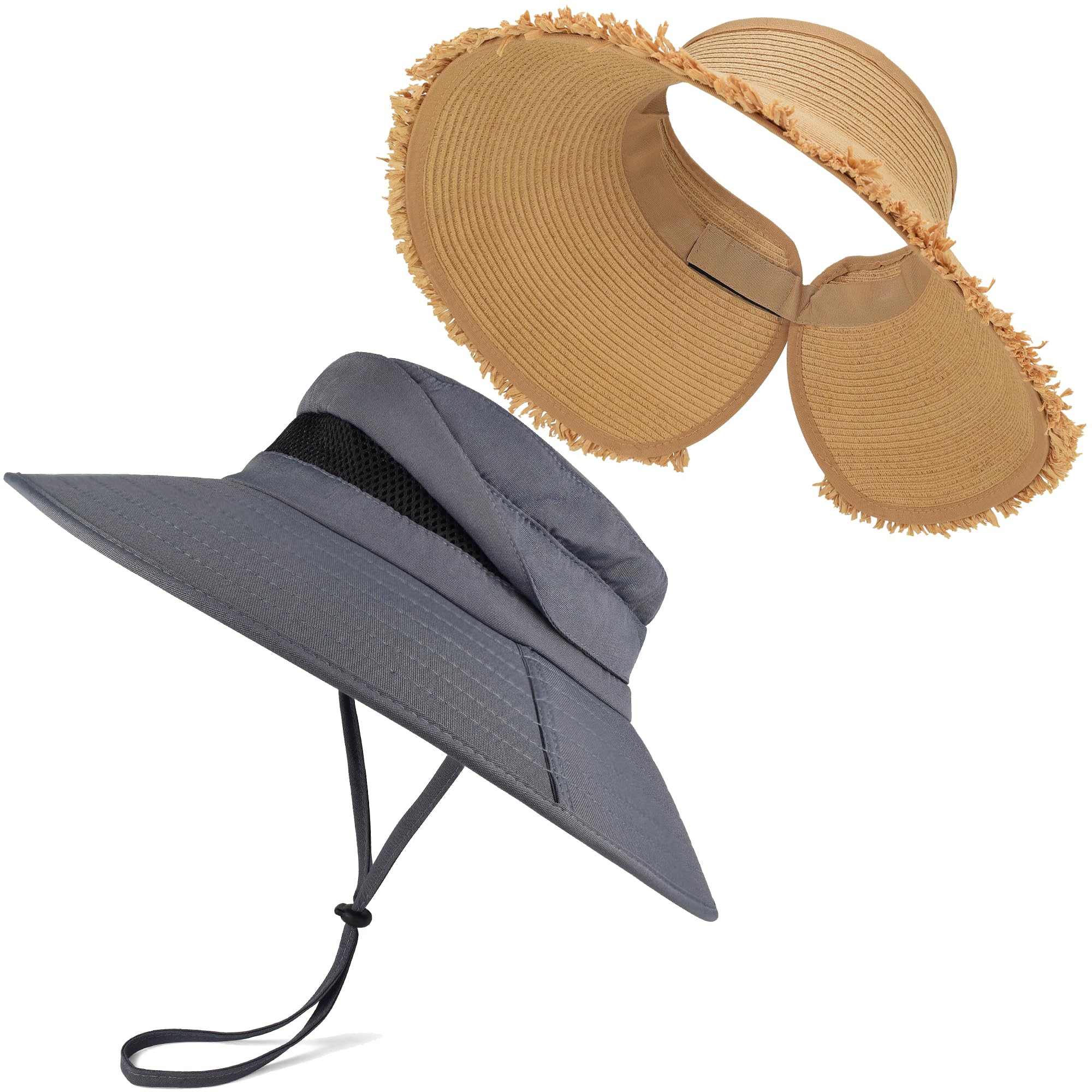EINSKEYWaterproof Sun Hat | Straw Sun Visor Hat for Women