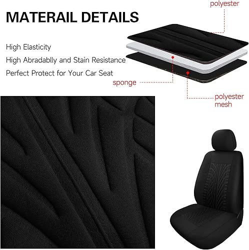 Miniatura 5 de Fundas de asiento delantero de automóvil, fundas universales de tela para asiento delantero de automóvil, fundas de asiento transpirables y lavables