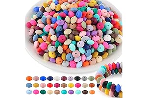 300Pcs 12mm Silicone Lentil Beads for Craft