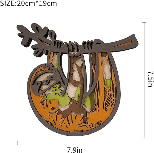 Miniatura 5 de Lámpara de noche LED de madera 3D tallada con animales, lámpara tallada en madera, decoración moderna para festivales, decoración del hogar,