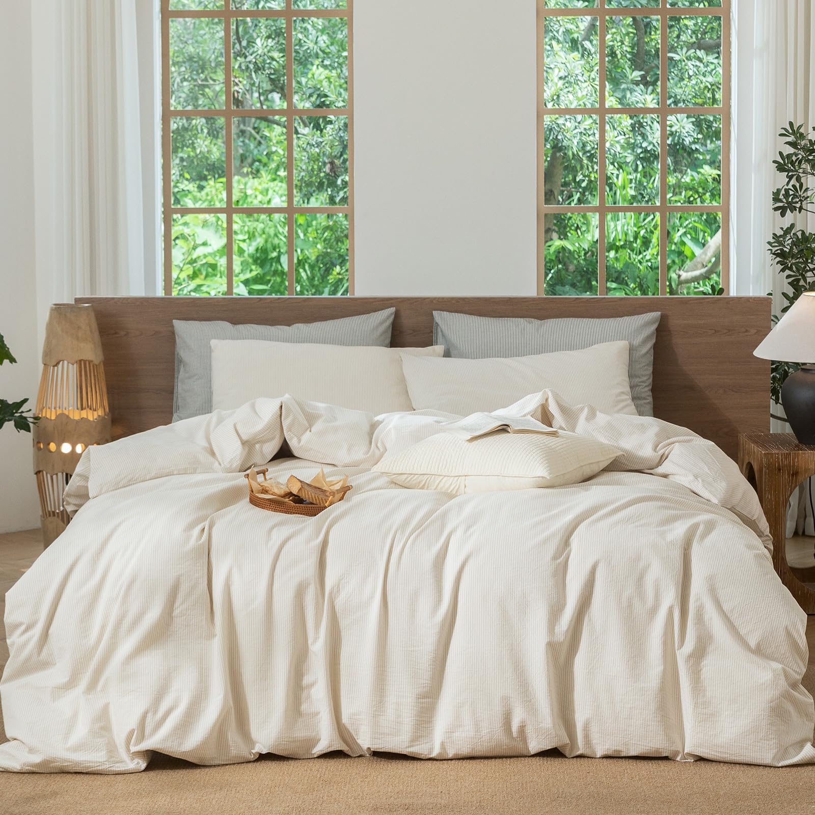Photo 1 of MooMee Washed Cotton Duvet Cover Set - Oversized King