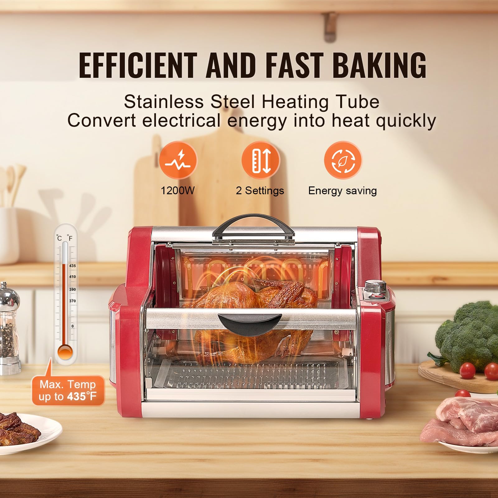 Happybuy 10” Shawarma Grill Machine, Electric Chicken Cooker, Stainless Steel Rotisserie, Gyro Doner Kebab Oven for Home, Restaurant, Kitchen, Parties