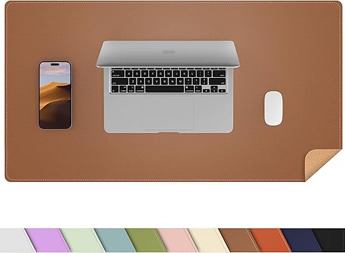 Miniatura 65 de Protector de escritorio de cuero, tapete de escritorio grande con corcho natural y cuero PU, alfombrilla para mouse, alfombrilla de escritorio