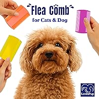 LovinPup 3-Pack Flea Combs for Dogs & Cats - Gentle Fine-Tooth Tick Flea Remover, Durable Grooming Tool for All Coats