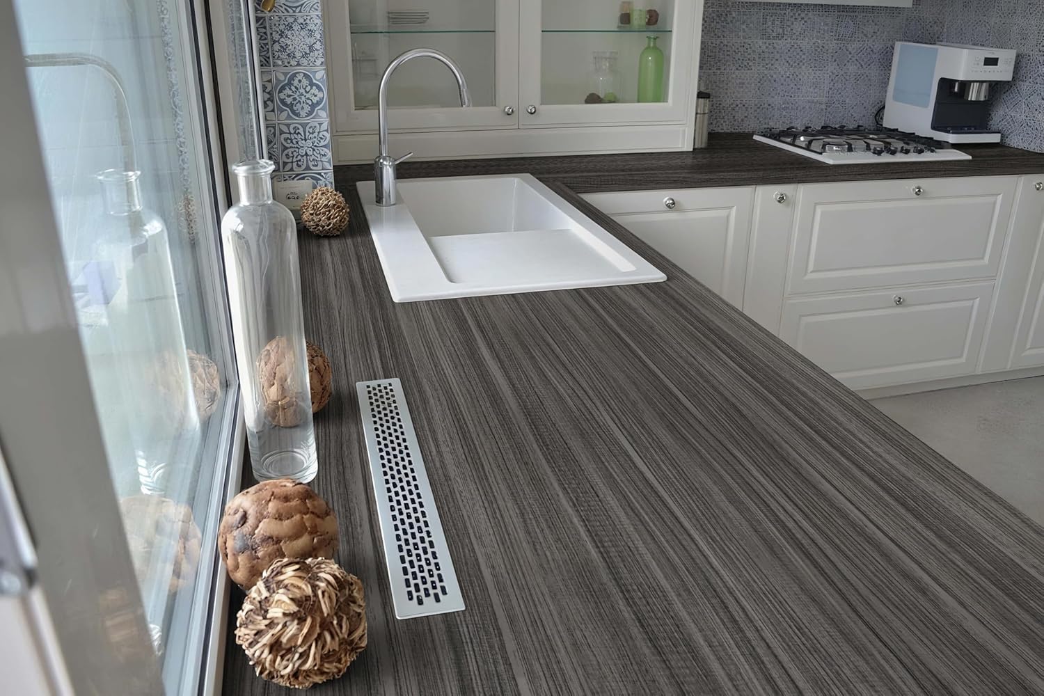 Heroad Wood Contact Paper Grey Wood Grain Contact Paper for Cabinets Countertops Peel and Stick Wallpaper Waterproof Self-Adhesive Decoration Thicken Vinyl 15.7''x118''