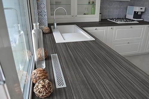 Miniatura 3 de Heroad Papel de contacto de madera, papel de contacto de grano de madera gris para armarios, encimeras, papel tapiz autoadhesivo impermeable,