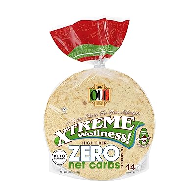 Olé Xtreme Wellness® Street Taco ZERO Net Carbs | 5 Size FlourTortillas | Keto Certified | 10.8 oz.| 14 Count Pack of 4