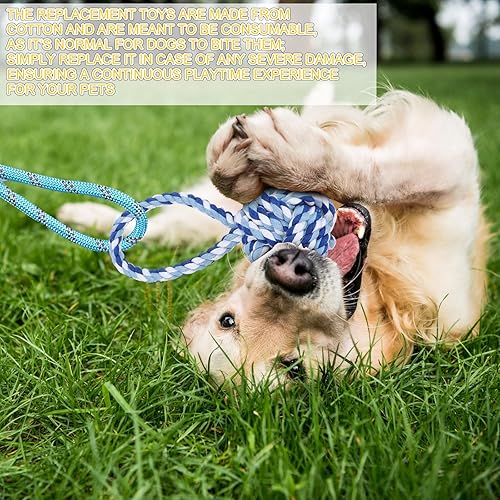 Miniatura 6 de Leyndo 7 piezas de poste de coqueteo para perros con 6 postes de coqueteo de repuesto, juguetes de dentición para cachorros pequeños y medianos