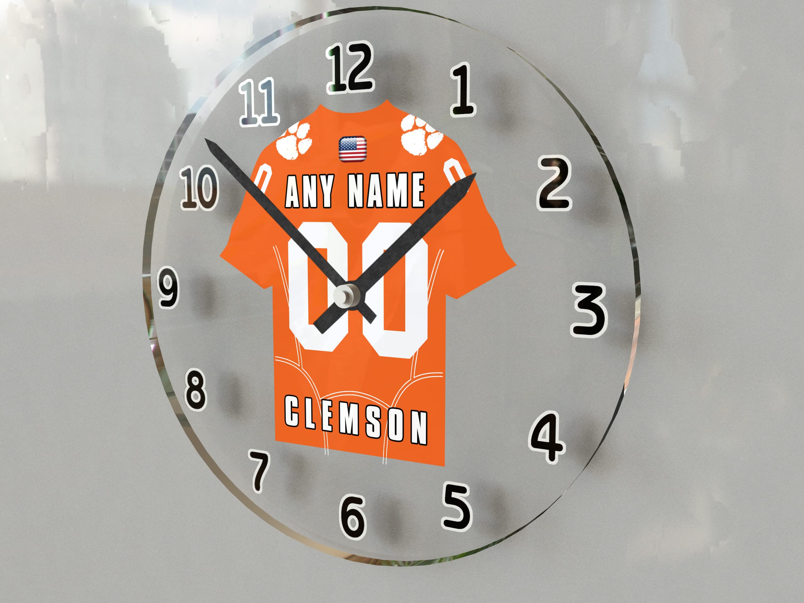 FanPlastic College Football - Personalized Football Wall Clocks - Any Name, Any Number, Any Team !!