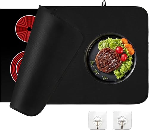 Cubierta superior para estufa eléctrica, alfombrilla de cubierta de estufa eléctrica de 21 x 36 pulgadas, cubierta superior de estufa de vidrio