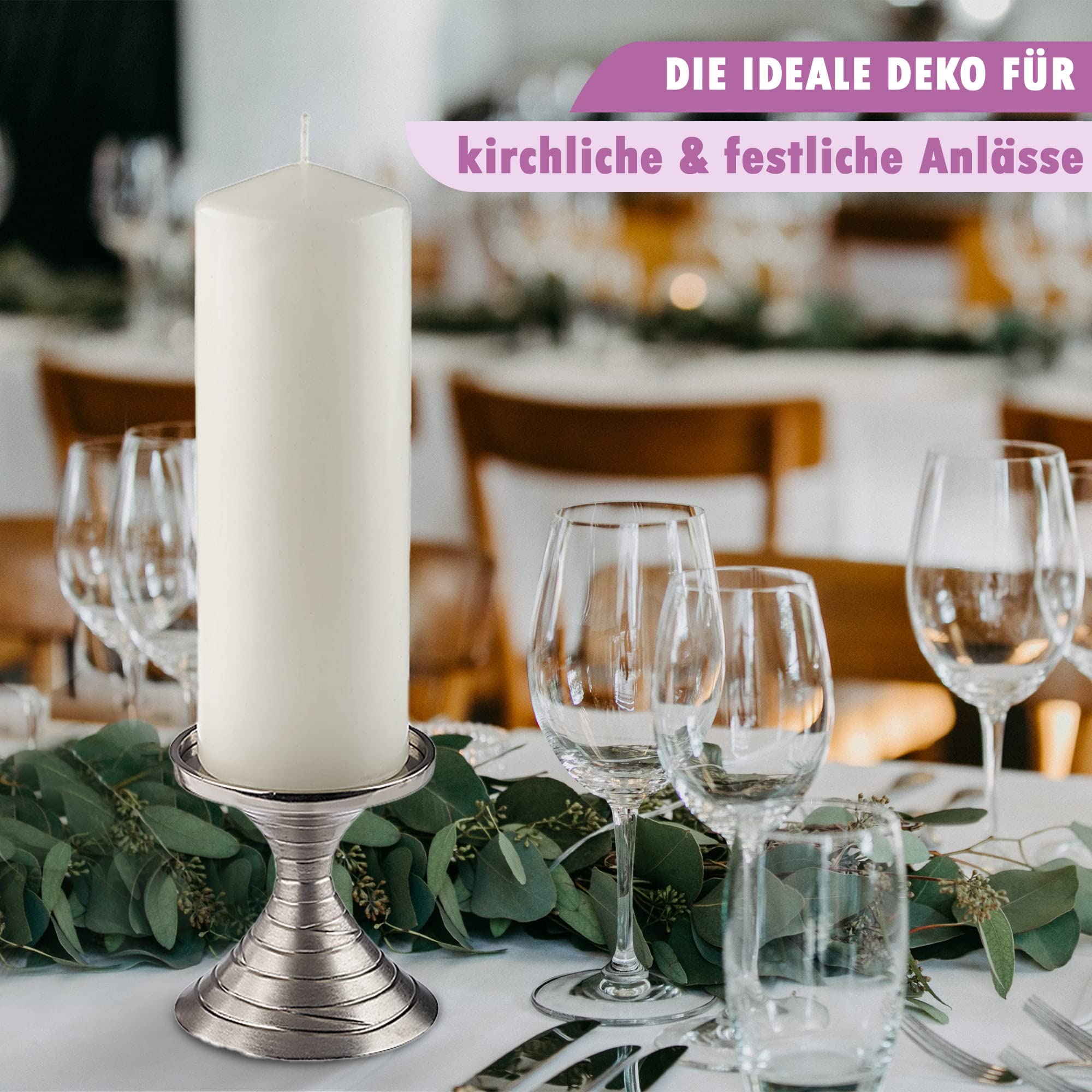 Kerzenhalter Aus Metall In Gold Oder Silber – Geschwungenes Design Für Hochzeit, Taufe & Deko
