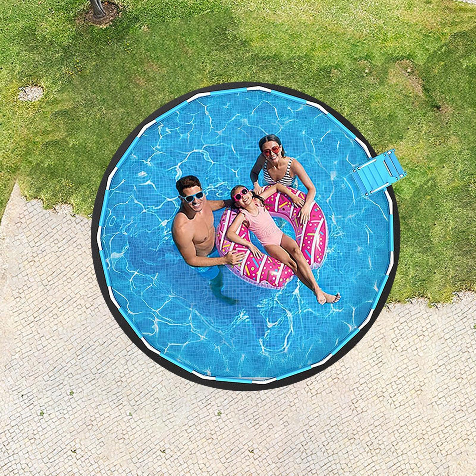Tappetino Sotto Piscina Cuscinetto di Protezione in Feltro senza Cuciture | Tappeto da piscina fuori terra per Esterno, Terrazza, Laghetto, Cemento Duro a Terra, Bambini, Animali Domestici