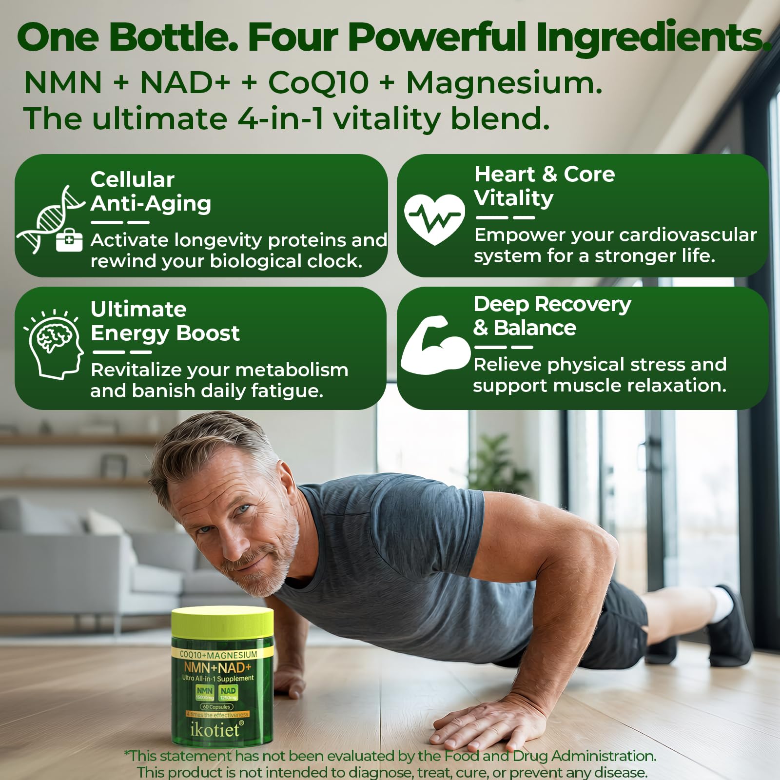 Liposomal NAD+ Supplement with CoQ10 and Magnesium - Dual Action NMN+NAD+ Formula - Supports Cellular Energy Anti-aging Brain Function - 30 Day Supply 60 Capsules - Third-Party Tested - 1 Pack — Amazon image 8