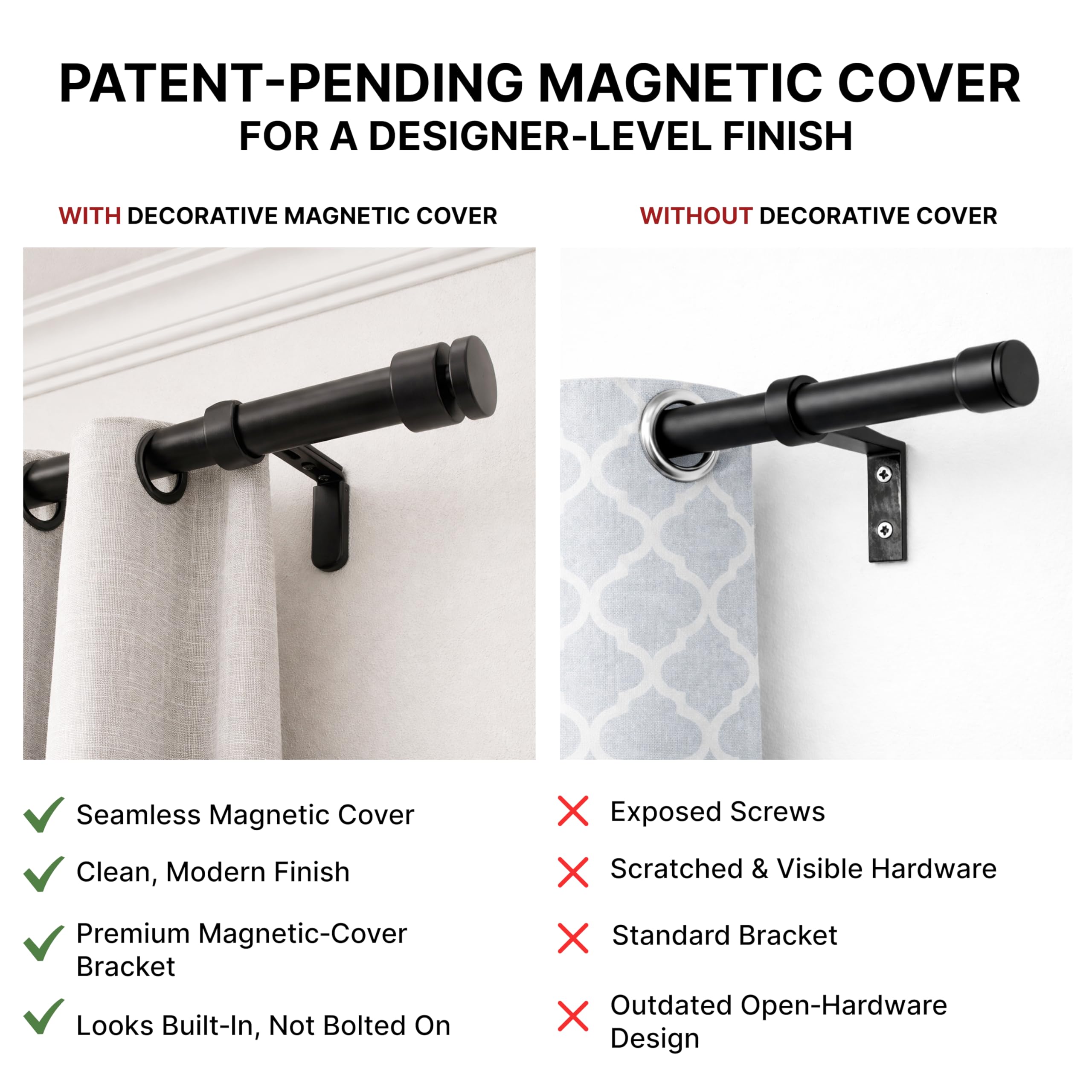 Curtain Rod Brackets - Adjustable & Heavy Duty -2 Curtain Rod Brackets - Adjustable & Heavy Duty -2