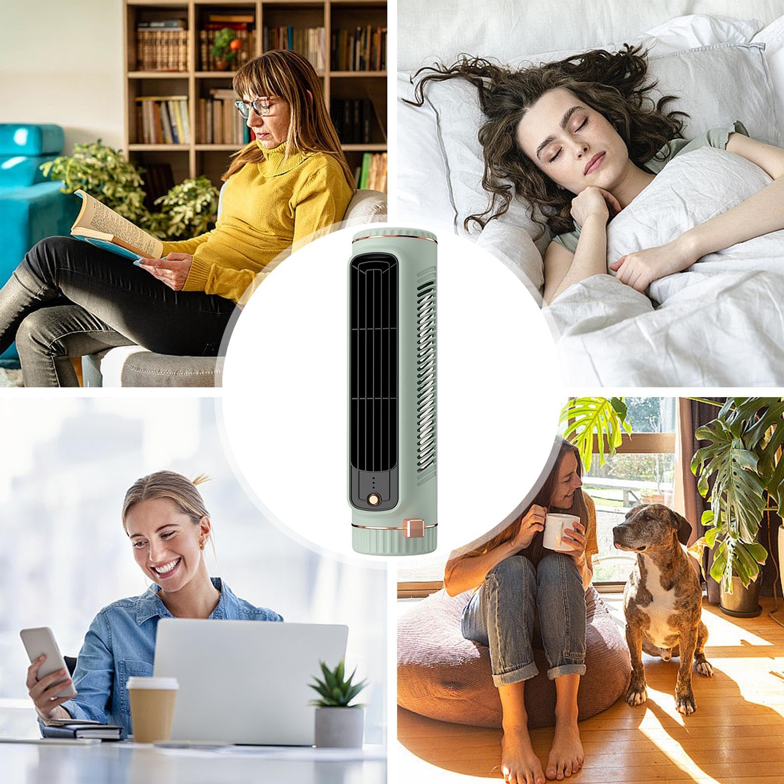 Outfany Lot de 2 ventilateurs de refroidissement Libiyis pour chambre à | coucher, bureau, cuisine, salle de bain