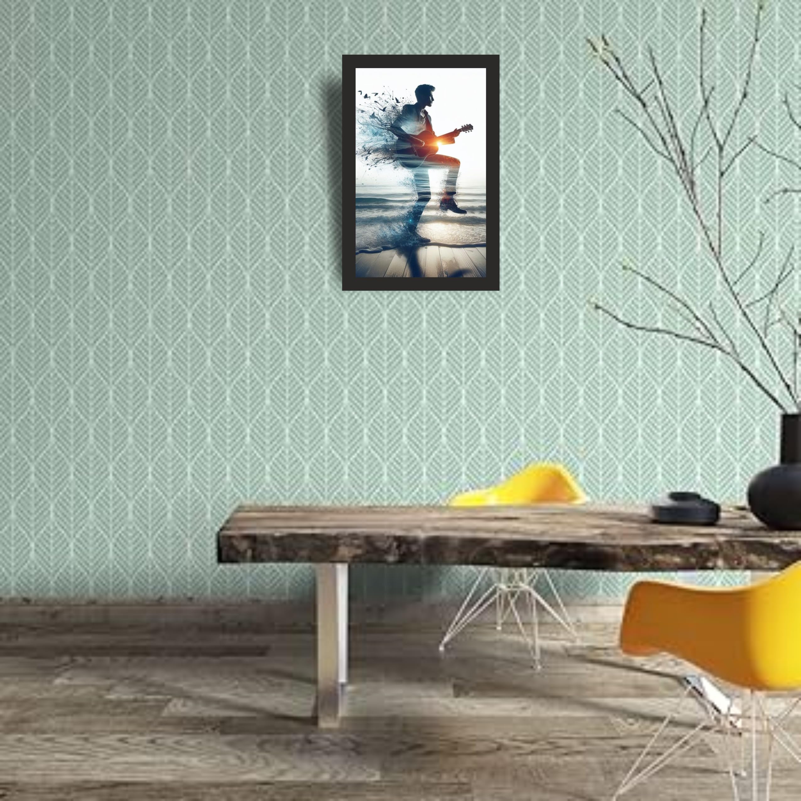 Guitarist Silhouette Wall Art