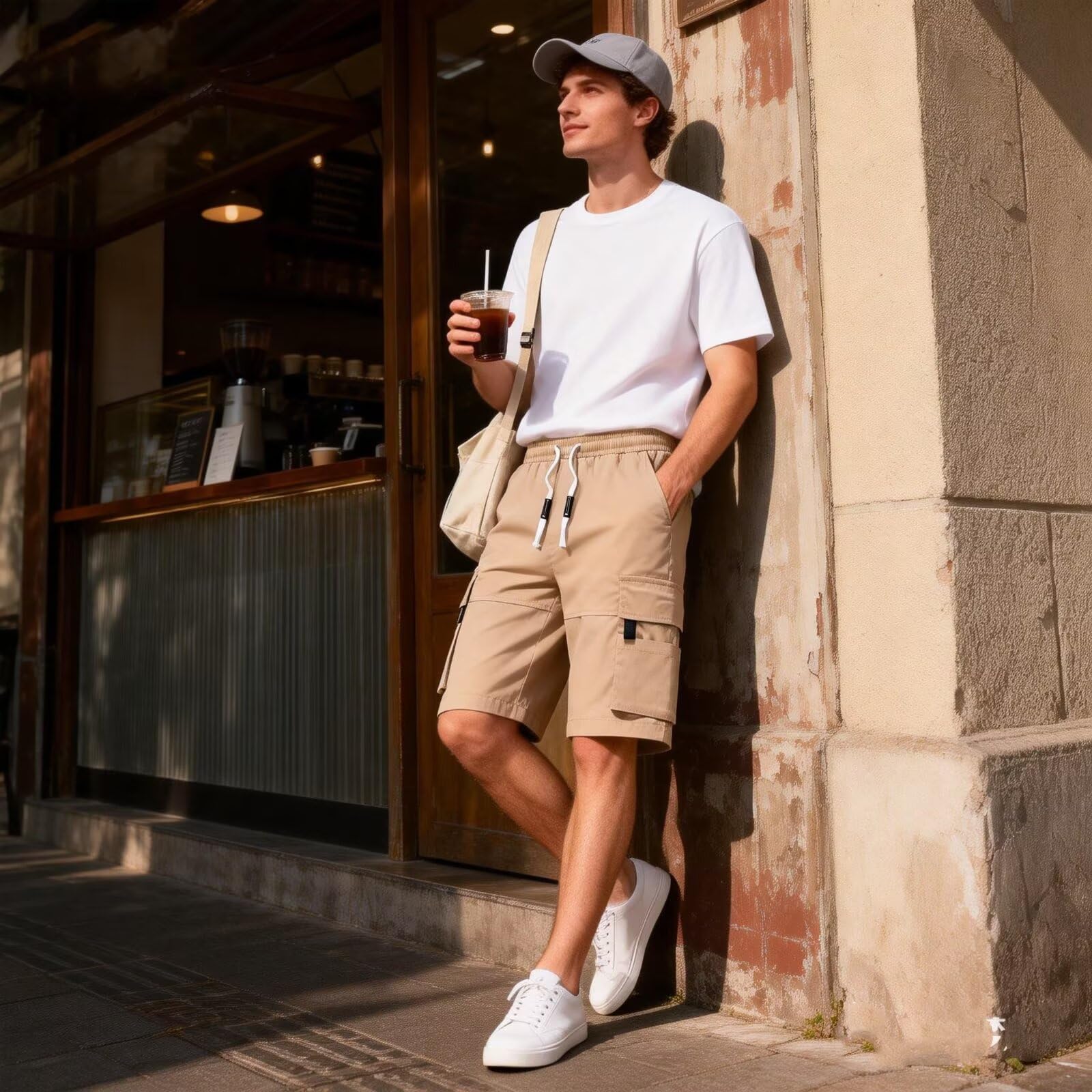 Short Cargo Homme Coton Casual Multi Poches
