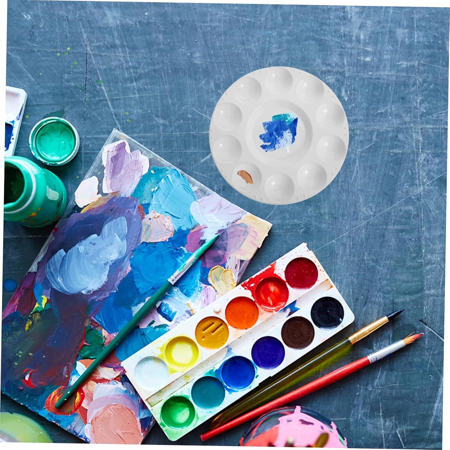 ARTIBETTER 3pcs Art Organizing Trays Home Paint Pallet Mixing Tray Pigment Mixing Plate