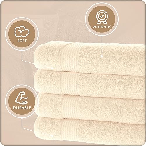 Miniatura 3 de Maura Basics - Toallas de baño de alto rendimiento con lazo para colgar, tamaño estándar americano de 30 x 56 pulgadas, suaves, duraderas, de larga