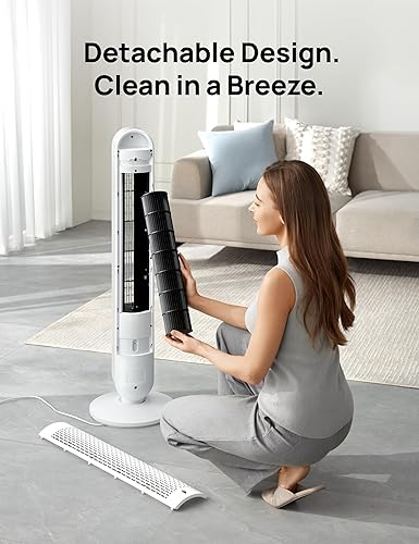 Miniatura 7 de Dreo Cruiser Pro T1 Ventilador de torre de 42 pulgadas, silencioso ventilador oscilante sin aspas con control remoto, 6 velocidades, 4 modos,