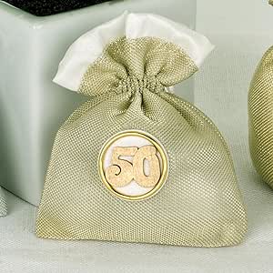 Decorazione 50° Anniversario Matrimonio - Striscioni, Palloncini E Cake Topper Oro E Bianco - Foto 8