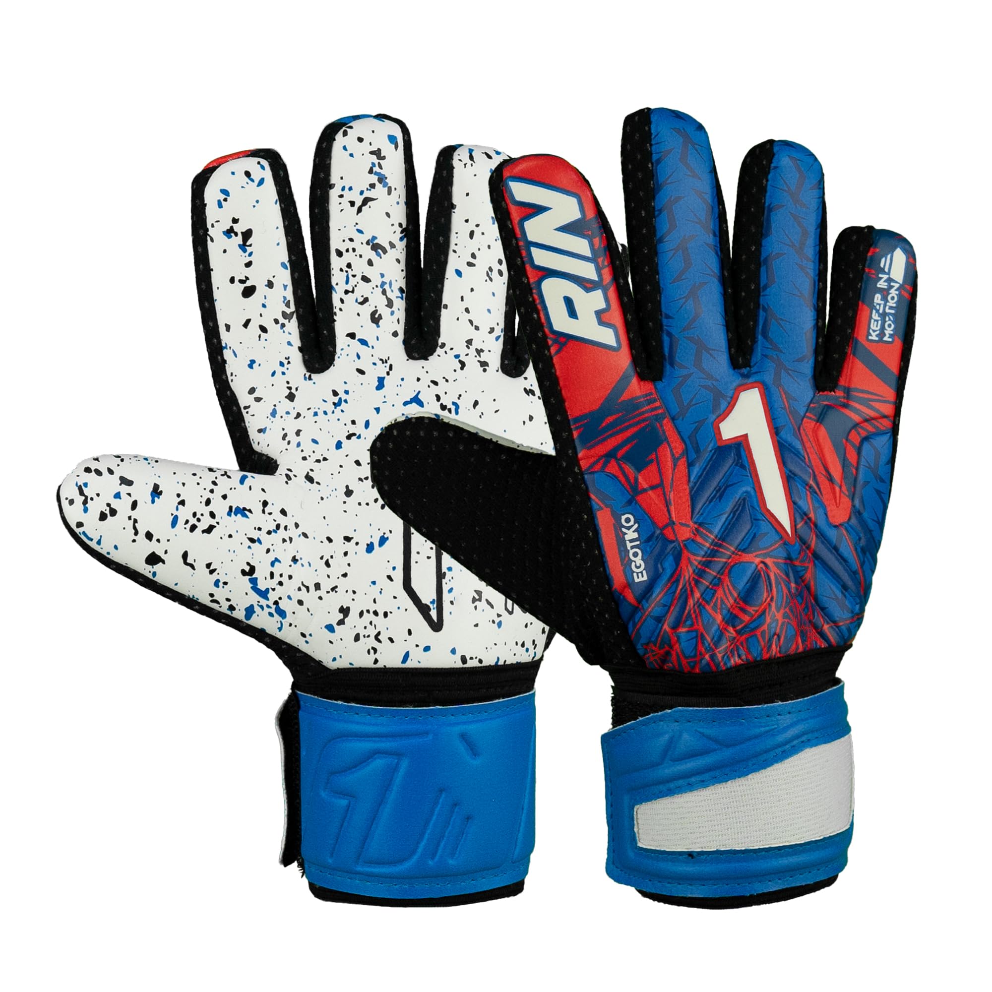 Rinat Torwarthandschuhe Egotiko Vengador Gravity - Bleu: Negativer Schnitt Starter-Sortiment Kunstrasen Latex