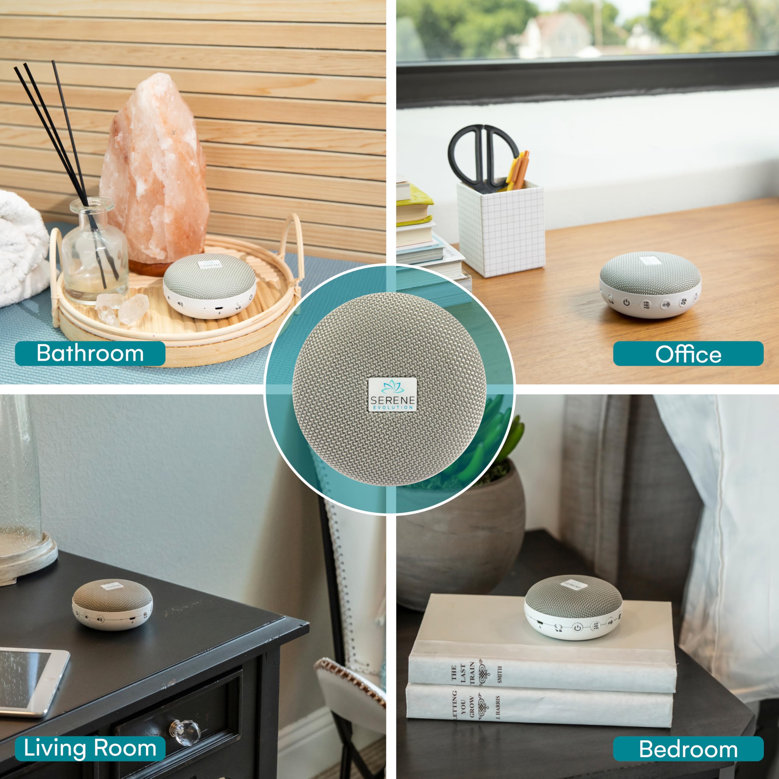 Serene Evolution 36 Suono Portatile Bianco Rumore Macchina per Adulti USB Ricaricabile Sound Machine per Dormire & Viaggi Sonno Lenitivo Suoni Includono Fan Oceano Rosa & Brown Rumore Pioggia Cascata