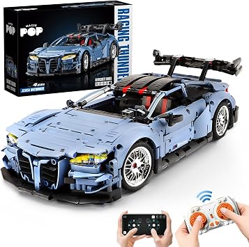 Remote Control Car Building Kit, 110 M4 Champion Racing Car Building Blocks and Challenge Construction Toys, Gift for Technical Enthusiasts Adults&Boys Age 14+, with Motors Light Battery 2280PCS