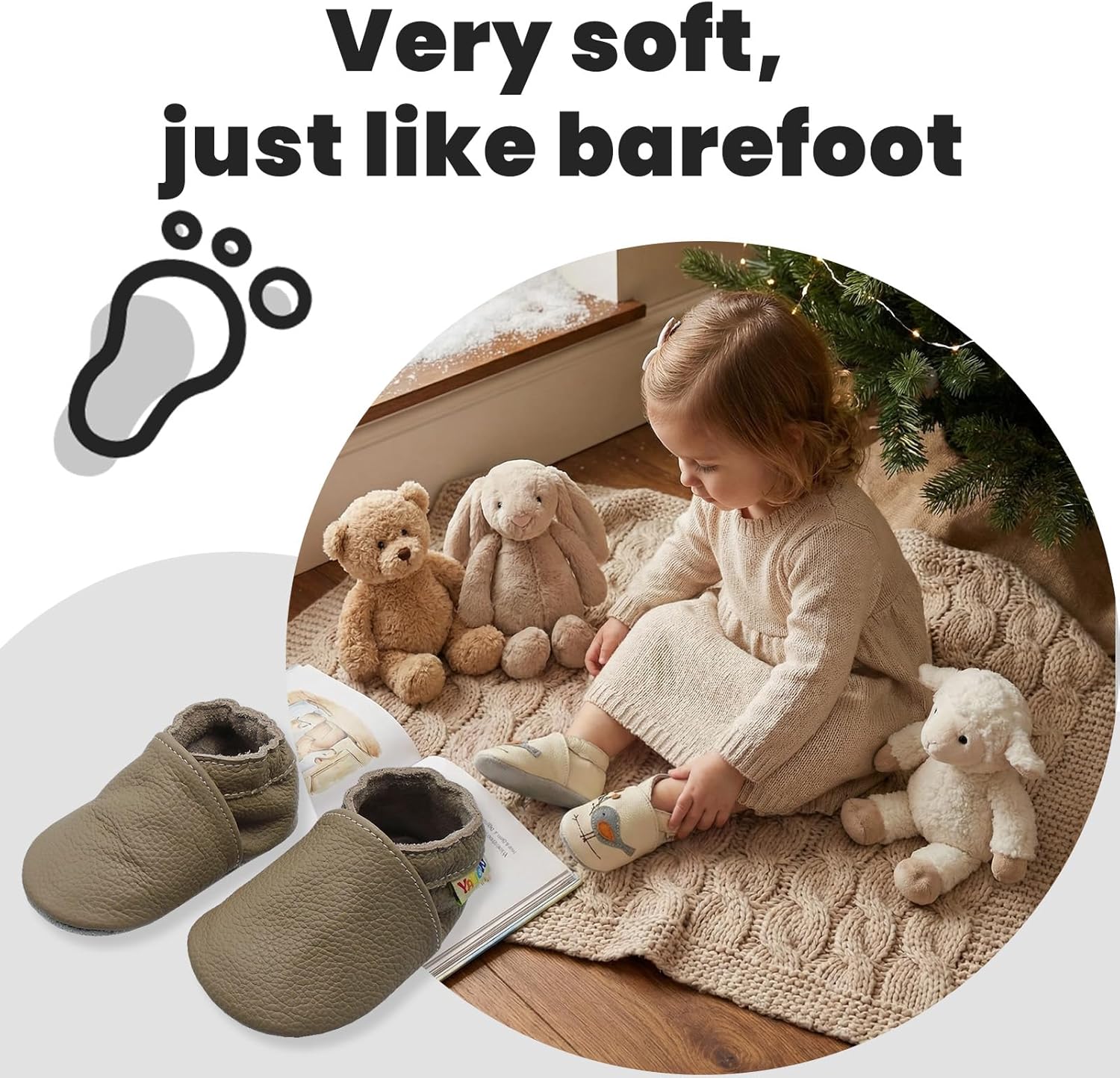 YALION Baby Leather Shoes,SOFE Sole Baby Walking Shoes,Slip-on Boys Girls Slippers with Elastic Ankle,Anti-Slip Crib Shoes for Infant Toddlers - Image 5