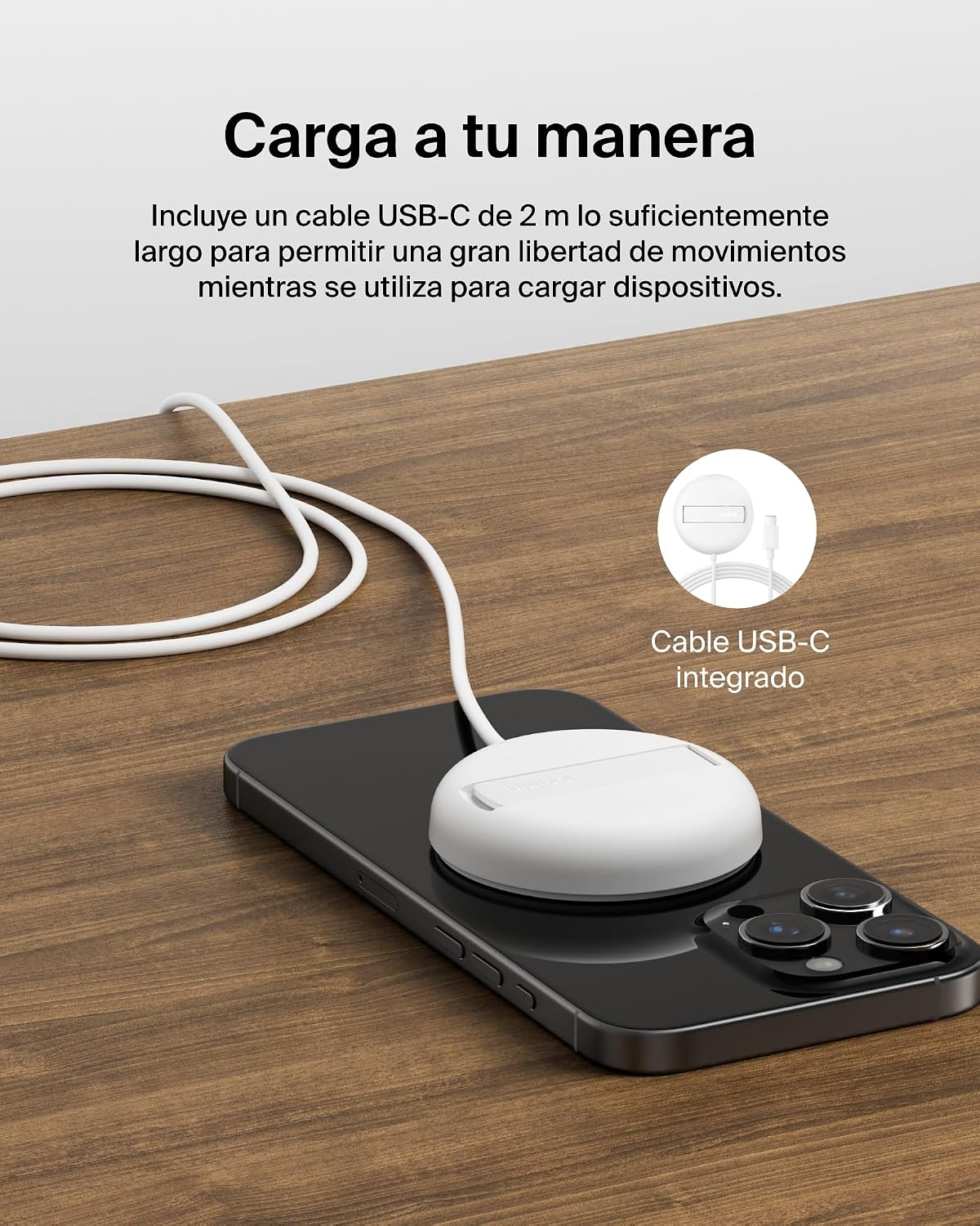 Belkin Cargador Inalámbrico Compatible con MagSafe, Base de Carga Magnética 15W, Certificación Qi2, iPhone 17, Air, Samsung Galaxy S25, Pixelsnap y AirPods – Sin Fuente de alimentación – Blanco 5
